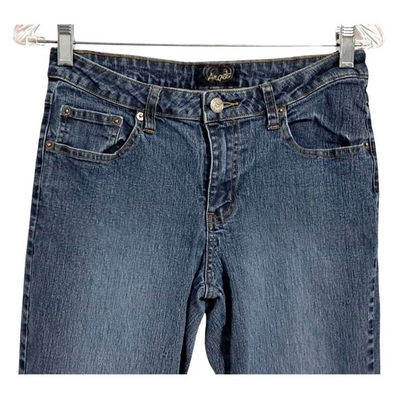 Y2K Angels Low Rise Bootcut Jeans Size 11 Stretch Diamond Heart Pocket Vintage 2 - Picture 5 of 11